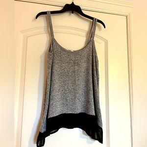 Bar III Heather Gray with Black Sheer Bottom Double Strap Suntop